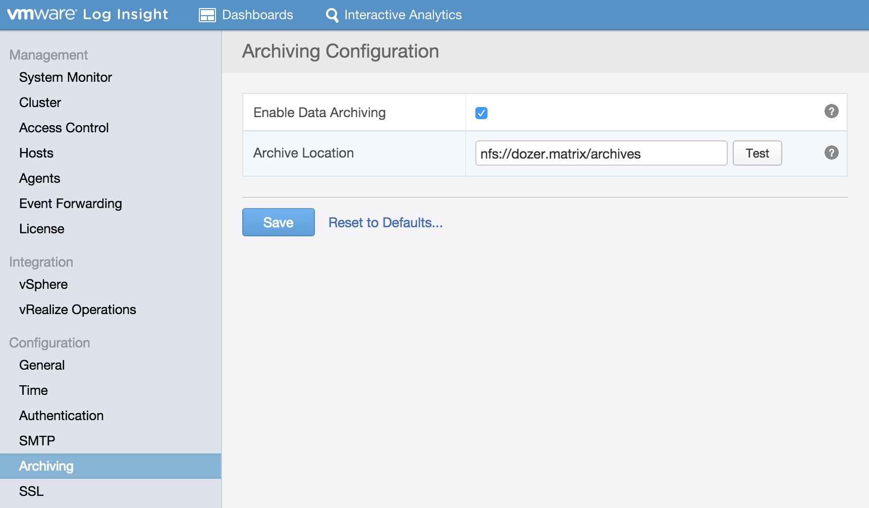 Log Insight System Architecture Part 3: Archiving - SFlanders